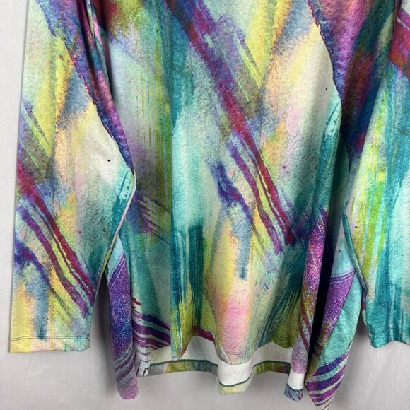 Soft Surroundings Dale Abstract Watercolor Tunic Shirt Women Plus 3X Purple - Picture 5 of 8